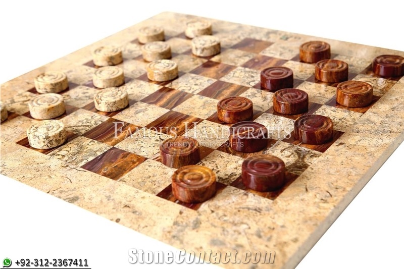 Casa Brown Onyx Checker Chess