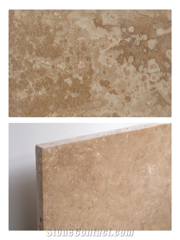 Travertine Tile- Cross Cut/Vein Cut, Honed, Filled