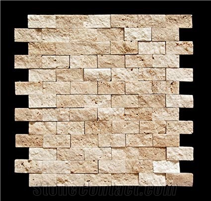Classic Light Travertine Split Mosaic