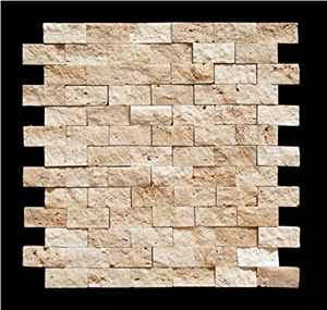 Classic Light Travertine Split Mosaic Classic Light Travertine Split Mosaic