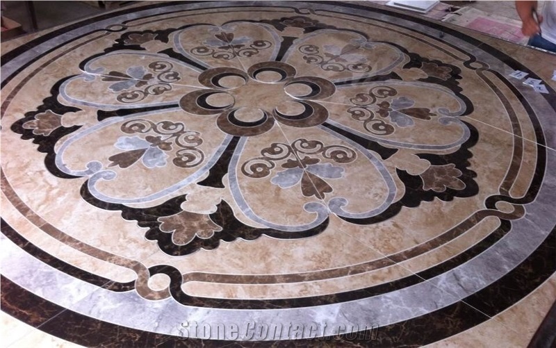 Waterjet Cut Inlay Marble Medallions