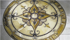 Waterjet Cut Inlay Marble Medallions