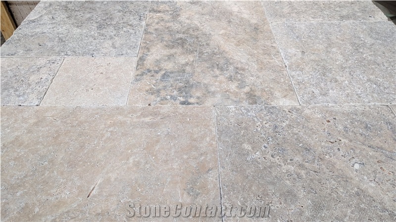 Silver Travertine French Pattern
