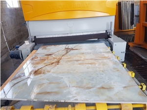 White and Yellow Onyx Slab