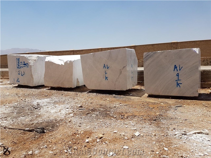 White Marble Blocks, Aligoodarz Crystal Marble