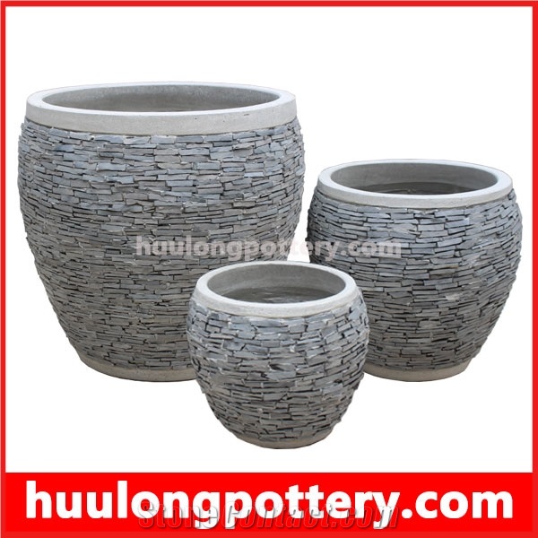 Huu Long Pottery - Stacked Stone Slate Pots
