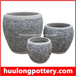 Huu Long Pottery - Stacked Stone Slate Pots