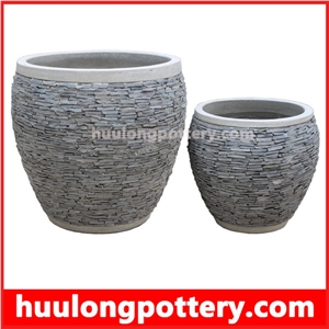 Huu Long Pottery - Stacked Stone Slate Pots
