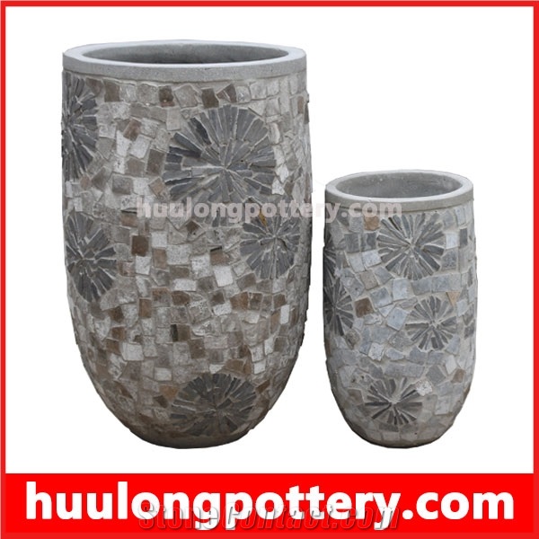 Natural Stacked Stone Slate Pots, Garden Planter