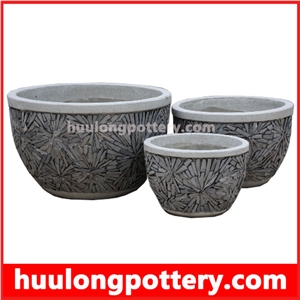 Natural Stacked Stone Slate Pots - Huulong Pottery