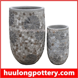 Natural Stacked Stone Slate Pots - Outdoor Planter