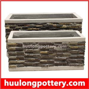Stacked Stone Slate Pots