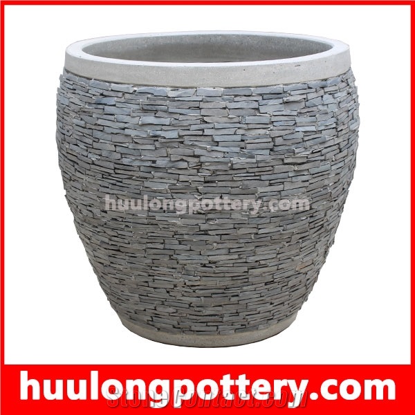 Stacked Stone Slate Pots