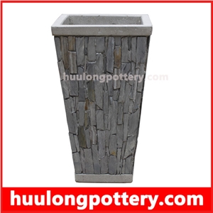 Stacked Stone Slate Pots
