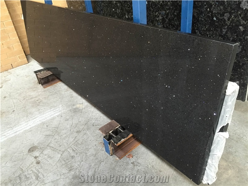 Black Pure Color Quartz Silestone Stone Slab