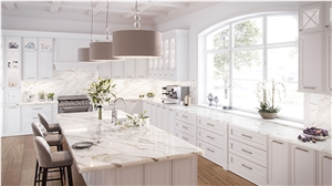 Statuarieto Gold Classic Artificial Stone Kitchen Design