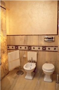 Onice Ambra-Onice Red Vulcano Bathroom Design