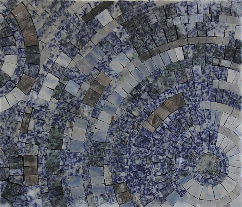Azul Bahia Blue Granite Mosaic Wall Stone Pattern