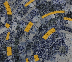 Azul Bahia Blue Granite Mosaic Wall Stone Pattern