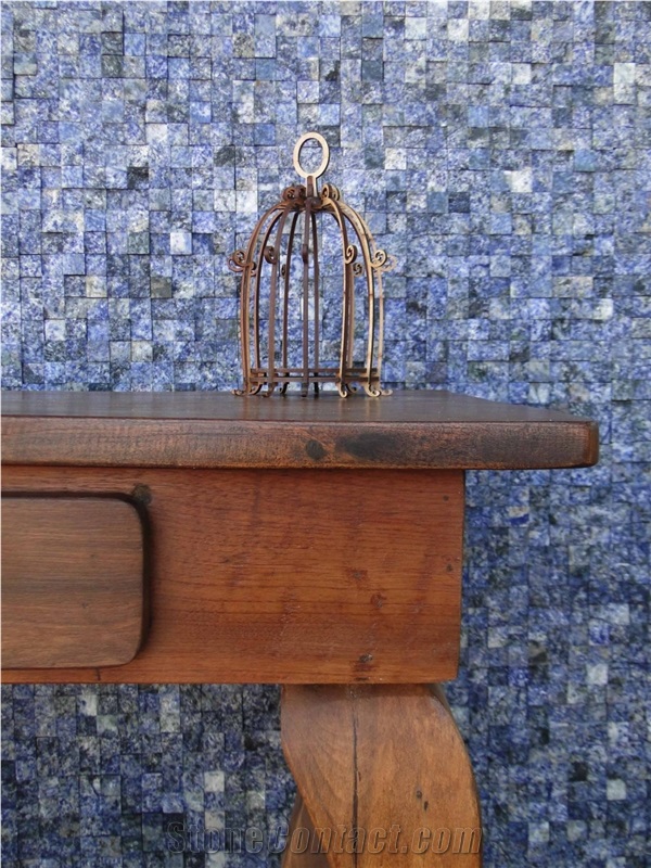 Azul Bahia Blue Granite Mosaic Wall Stone Pattern
