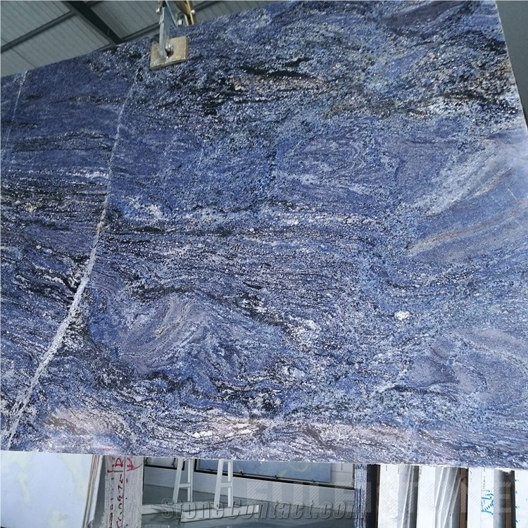 Azul Bahia Granite Interior Wall Brick Mosaic Pattern