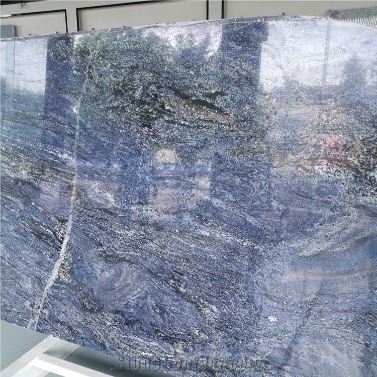 Azul Bahia Granite Interior Wall Brick Mosaic Pattern