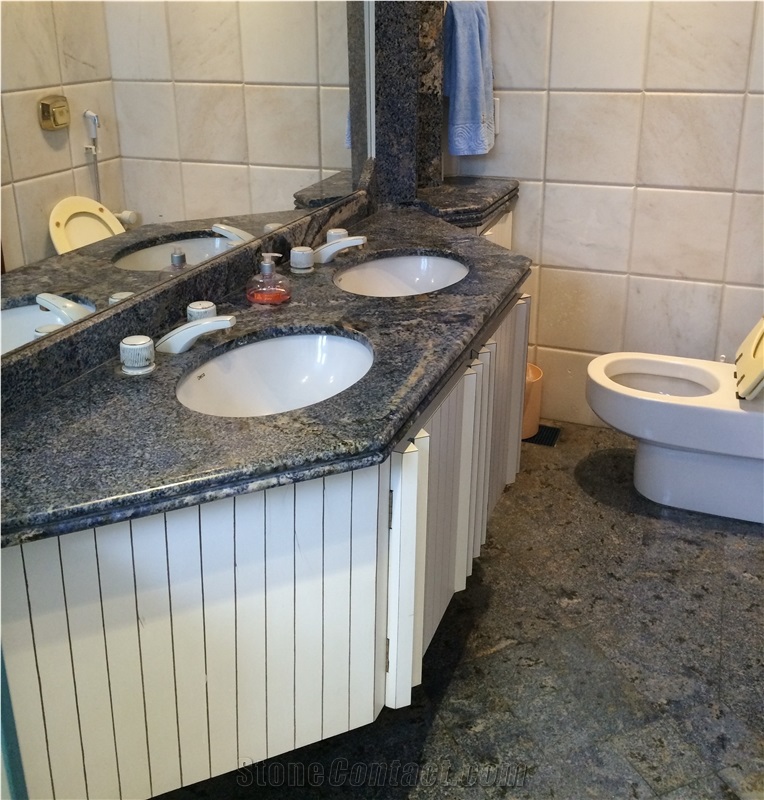 Azul Bahia Granite Kitchen Island Countertops