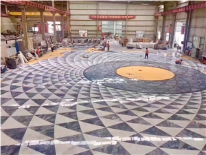 Azul Bahia Granite Waterjet Floor Medallion