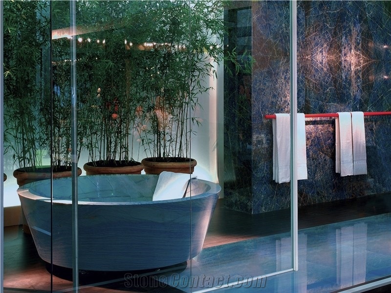 Azul Macaubas Quartzite Hotel Bathroom Wall Tile Cladding