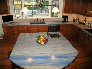 Azul Macaubas Quartzite Kitchen Islands Top
