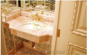 Pink Onyx Hotel Bathroom Cups Customized Design