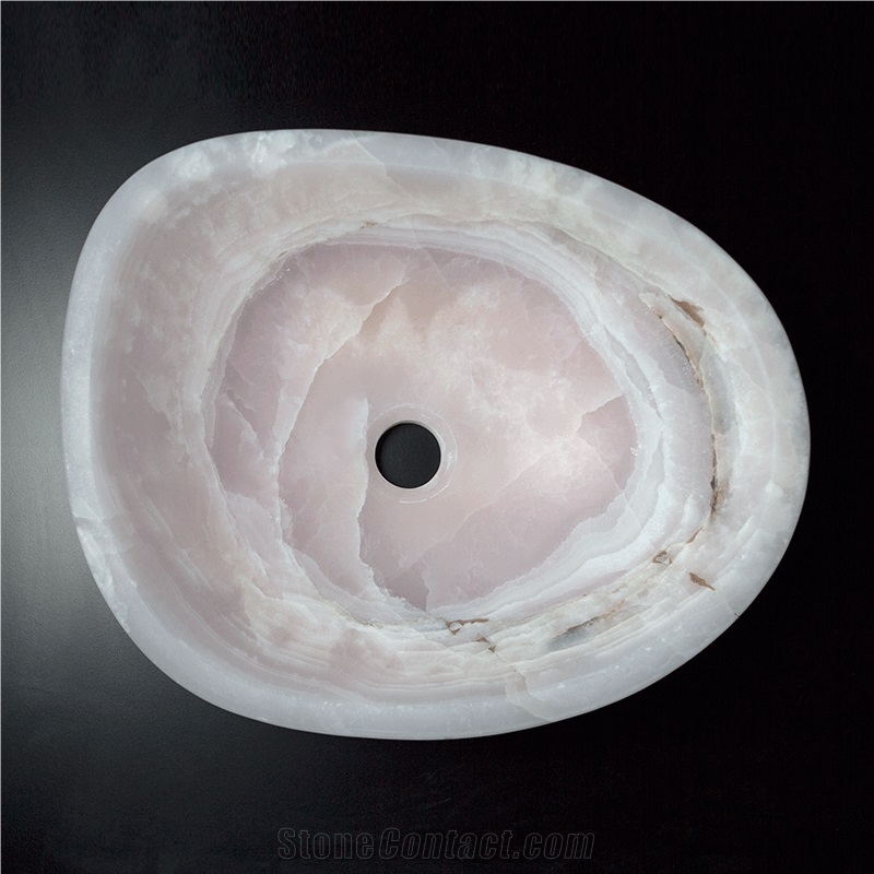 Pink Onyx Hotel Bathroom Cups Customized Design
