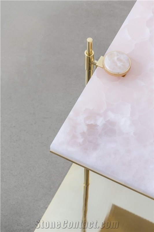 Pink Onyx Hotel Bathroom Cups Customized Design