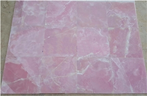 Pink Onyx Slab High Glossy Bathroom Floor Tile