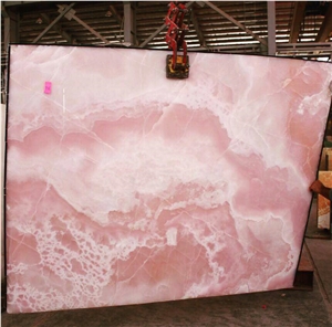 Pink Onyx Slab High Glossy Bathroom Floor Tile