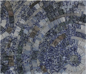 Split Azul Bahia Granite Mosaic Interior Wall Stone