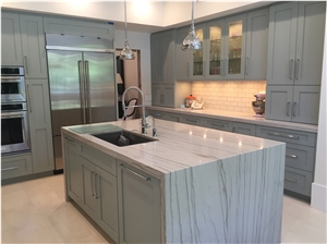White Macaubas Quartzite Kitchen Islands Countertop Polished White Macaubas Quartzite Kitchen Islands Countertop Polished