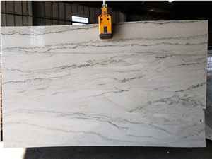 White Macaubas Quartzite Kitchen Islands Countertop Polished