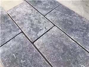 Antique Black Limestone Tiles,Tumbled,Acid Wash