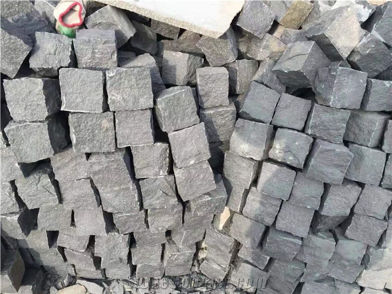 Black Basalt Cubes,Pavers,Natural Split