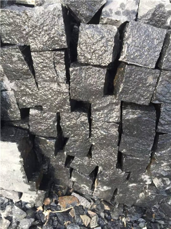 Black Basalt Cubes,Pavers,Natural Split