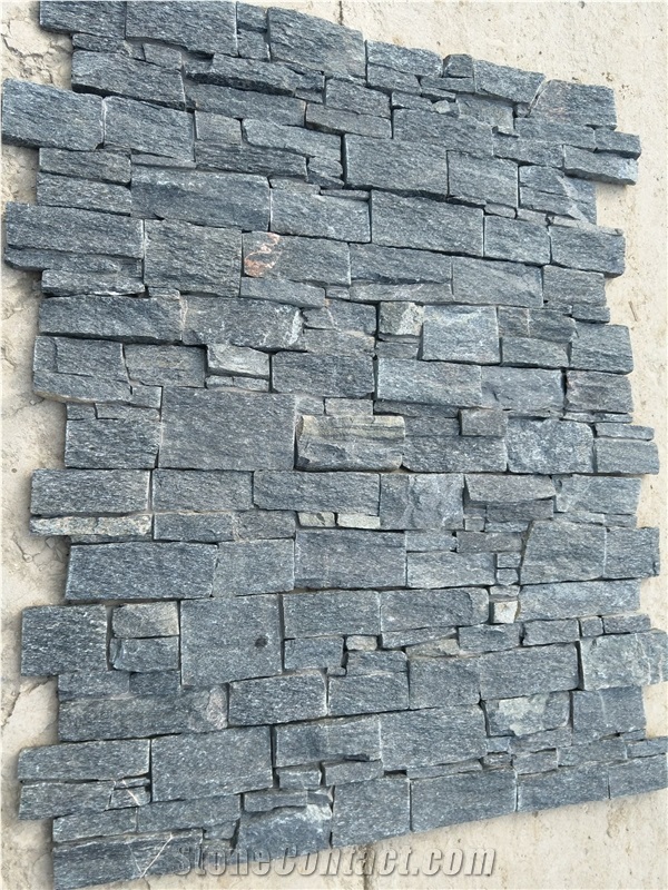 Concreted Wall,Ledge,Cultured Stone,Black Slate
