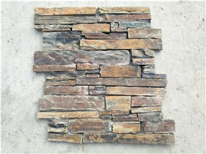 Meshed and Concrete Wall Stone,Rusty Slate,Quarzit