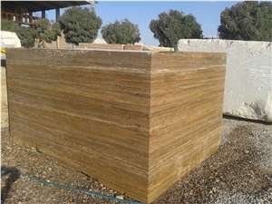 Golden Silver Travertine Blocks