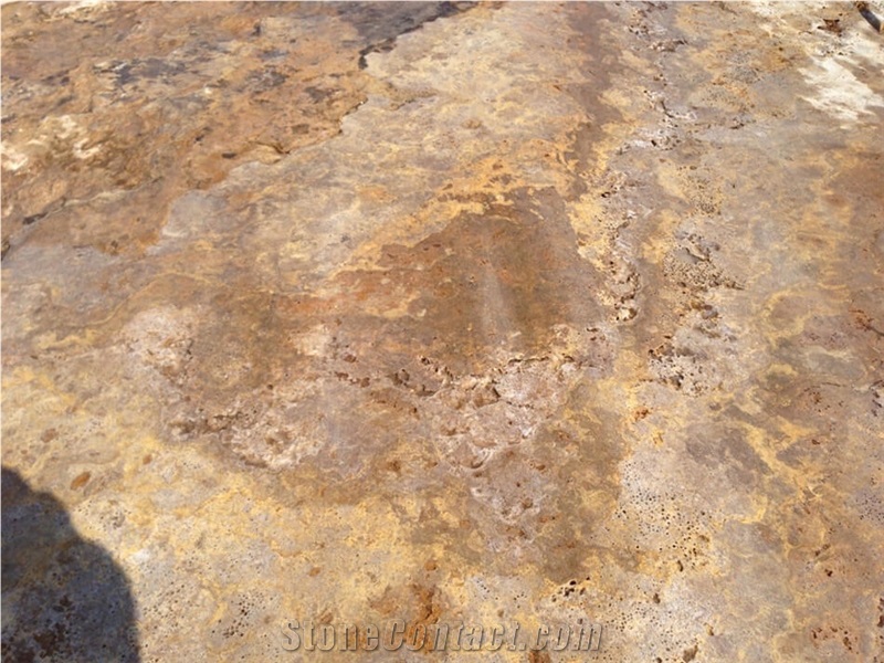 Golden Silver Travertine Blocks