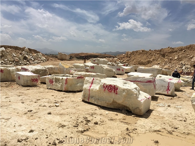 Tf White Onyx- Snow White Onyx Blocks from Own Quarry