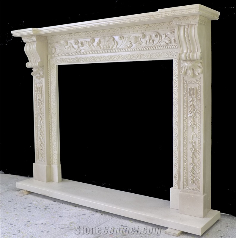 Marble Fireplace, Egyptian Beige