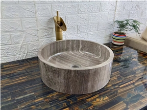 Beautiful Coffee Wooden Vein Wash Basin