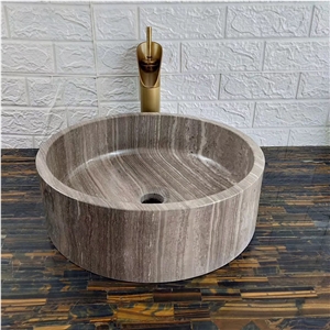 Coffee Wooden Wash Basin Bathroom Sinks