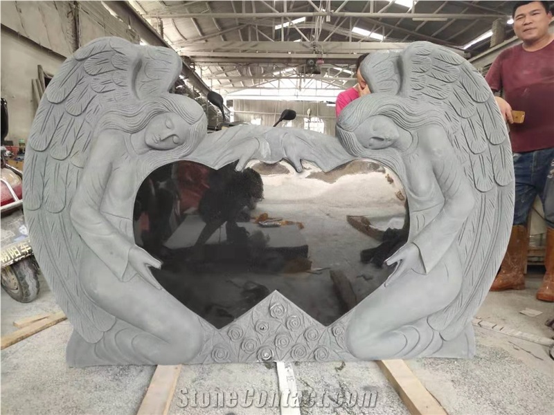 Double Angel Tombstone Western Style Monuments